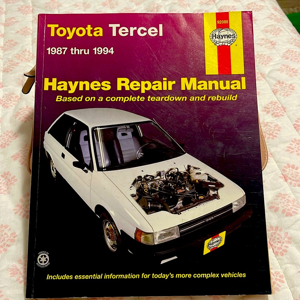 TOYOTA TERCEL 1987 thru 1994 - Haynes Repair Manual - USED - Vintage